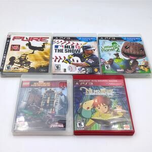 5 PS3 Game Lot Ni No Kuni Lego Marvel Super Heroes LittleBigPlanet 2 MLB 13 Pure